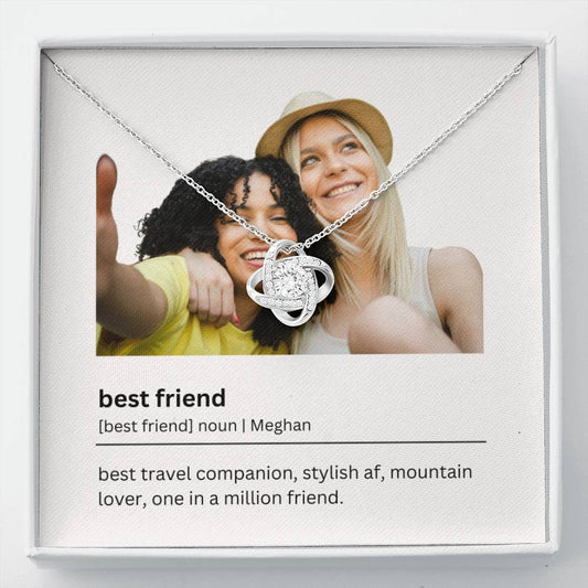 Personalized Best Friend Custom Photo Gift, Love Knot Necklace