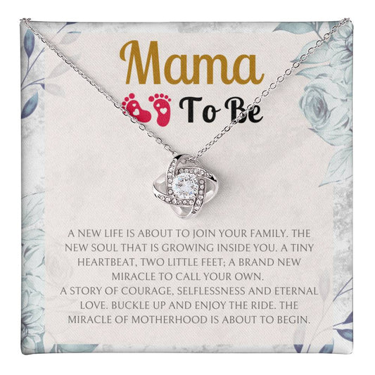 Mama To Be, A New Life Is About To Join Your Family, Love Knot Necklace